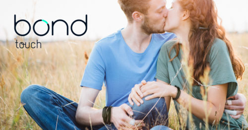 Kissing Couple with Bond Touch Bracelets